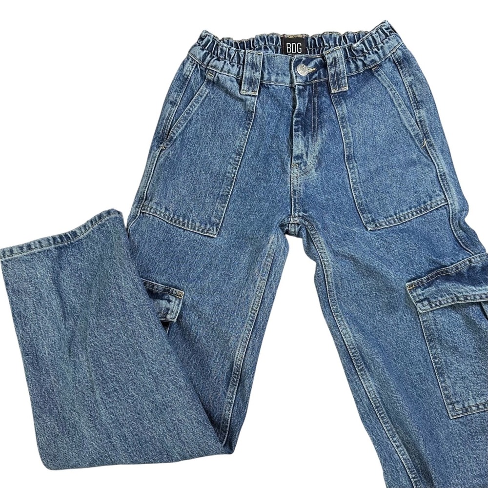 URBAN OUTFITTERS Skate Jeans BDG‎ Cargo Stonewash Blue Denim Women's Size 24